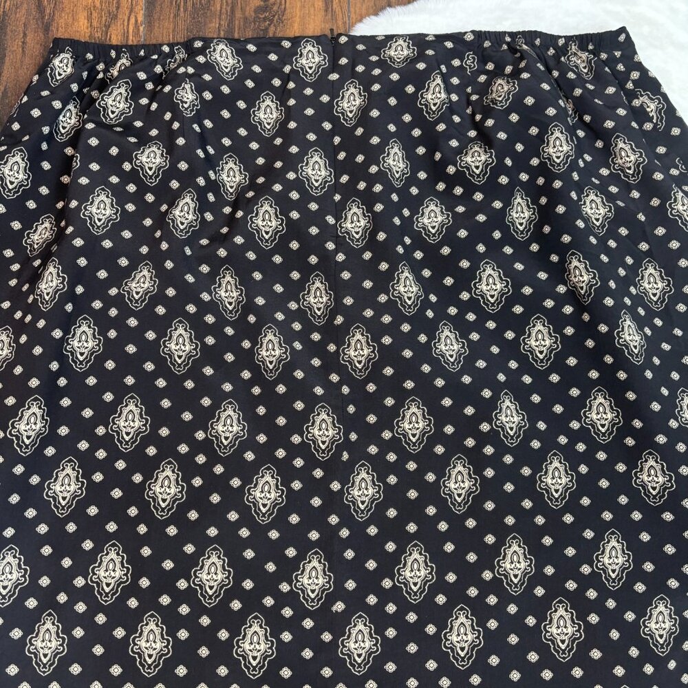 Talbots Maxi Skirt 24W Faux-Wrap Black 100% Silk Women's - Picture 4 of 9